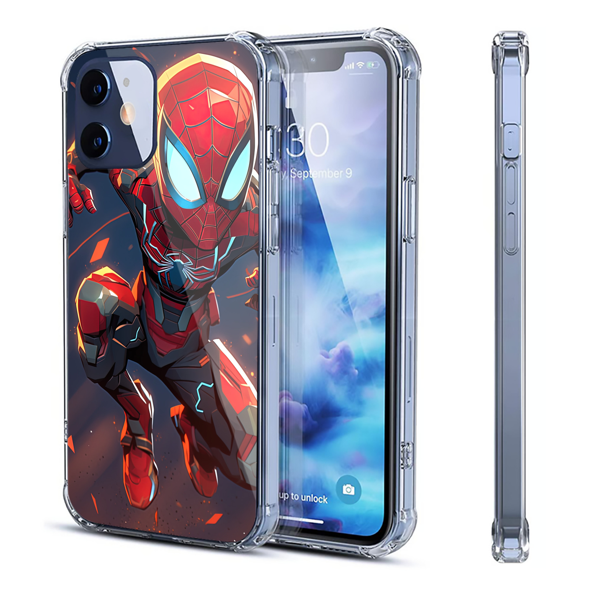 （画像用） Spider Man スパイダーマン 【iPhone 12シリーズ対応】透明スマホケース（クリアソフトケース）